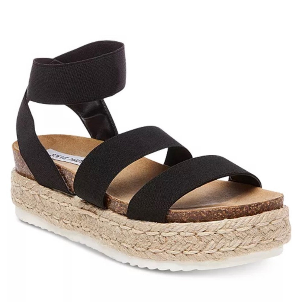 Steve Madden Black Strappy Platform Sandals